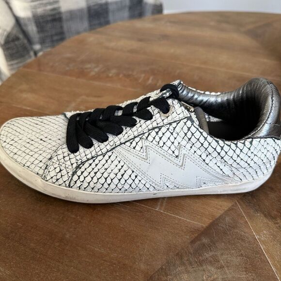 Zadig and Voltaire Neo Keith Snakeskin Embossed Leather Sneakers - Picture 4 of 5